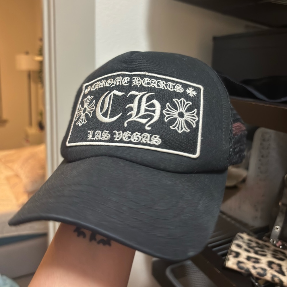 Chrome Hearts Black Mesh Trucker hat